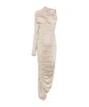 Mugler Asymmetrical Maxi Dress In Nude