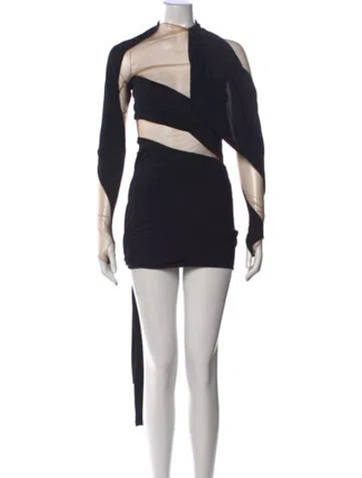 Pre-owned Mugler Asymmetrical Mini Dress