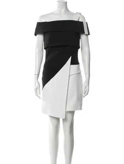 Pre-owned Mugler Asymmetrical Mini Dress In Blue