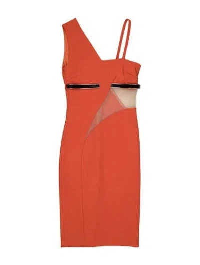 Pre-owned Mugler Asymmetrical Mini Dress In Orange