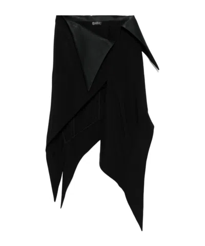 Mugler Asymmetrical Skirt In Black