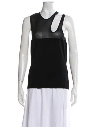 Pre-owned Mugler Asymmetrical Sleeveless Top In Blue