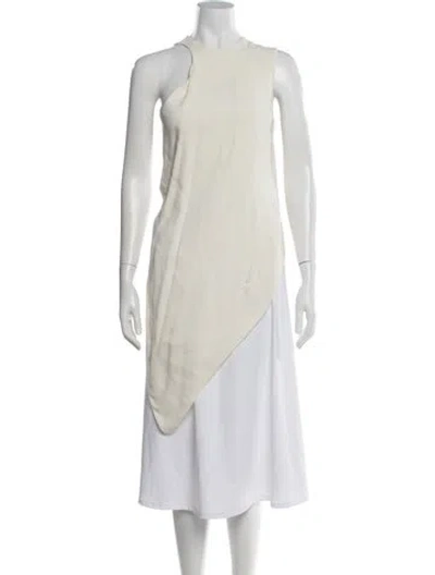 Pre-owned Mugler Asymmetrical Sleeveless Top In Neutrals