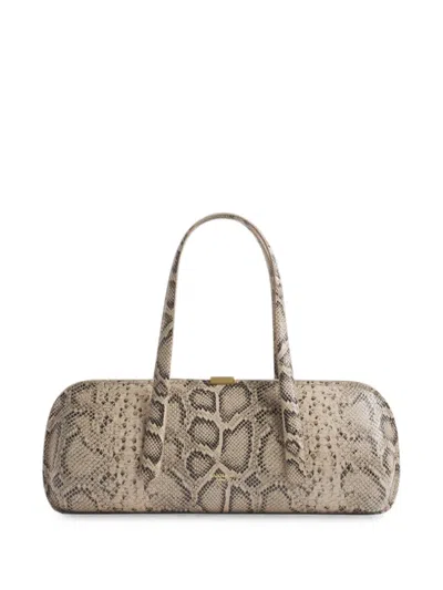 Mugler Aurora Snakeskin-effect Shoulder Bag In Brown
