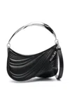 Mugler Small Spiral Curve 01 Embossed Crossbody Bag In Black