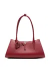Mugler Textured Shoulder Bag Two Rolled Handles In Red