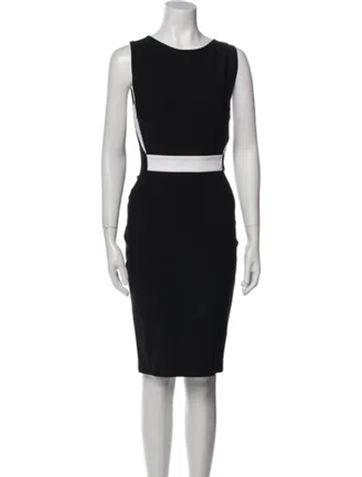 Pre-owned Mugler Bateau Neckline Knee-length Dress In Black