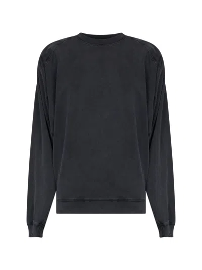Mugler Batwing Sleeve Cotton Sweatshirt In Black