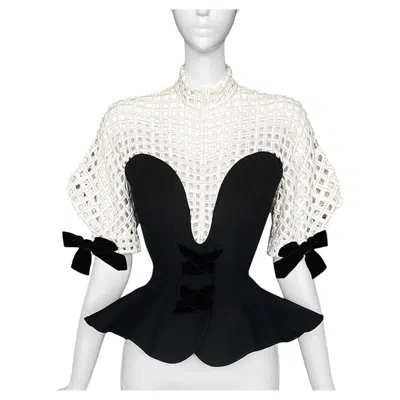 Pre-owned Mugler Beautiful Rare Thierry  Ss 1992 Runway Corset Top In Gray