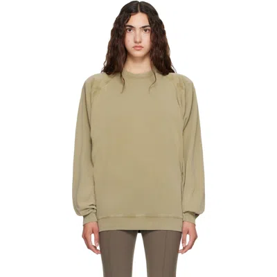 Mugler Beige Bat Long Sleeve T-shirt In 5047kaki