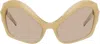 Mugler Beige Cat Eye Sunglasses In Brown