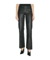 Mugler Women Waxed Straight Leg Pants In Black