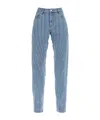 Mugler Seam-embellished Straight-leg High-rise Stretch-denim Jeans In Blue