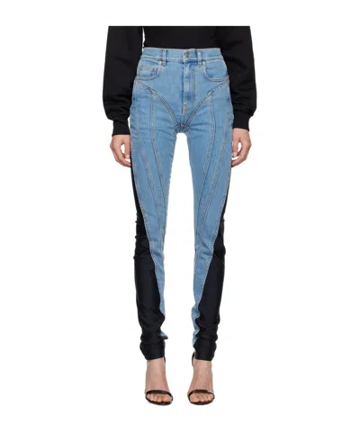 Mugler Belt-loop Jeans In Blue
