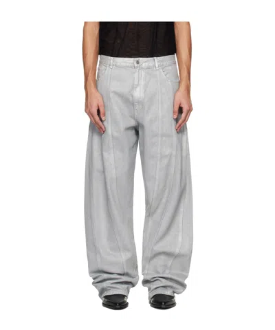 Mugler Belt Loop Jeans In Gray