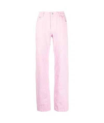 Mugler Belt-loop Jeans In Pink