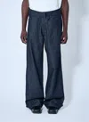 Mugler Men Belted Denim Jeans In Blue