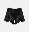Mugler Belted Low-rise Cotton Cargo Shorts In Black