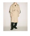 Mugler Belted Trench Coat In Nude