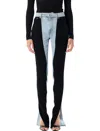 Mugler Bi-color Skinny Jeans In Tokyo Blue Black