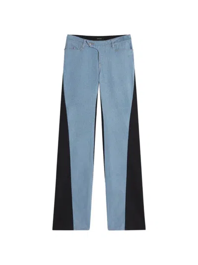 Mugler Bi-color Straight Leg Jeans