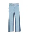 Mugler Bi-color Straight-leg Jeans In Blue