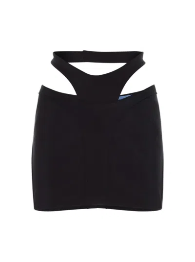 Mugler Bi-material Mini Skirt