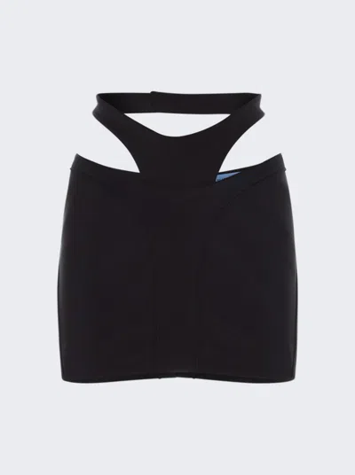 MUGLER BI-MATERIAL MINI SKIRT