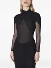 Mugler Halterneck Pleated Dress In Black