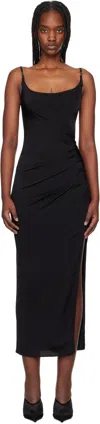 Mugler Asymmetric Neck Maxi Dress - Women's - Elastane/viscose In 1999 Black