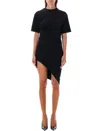 Mugler Vestito Asimmetrico Con Piercing