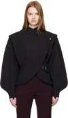 Mugler Buckle-fastening High-neck Jacket In Black