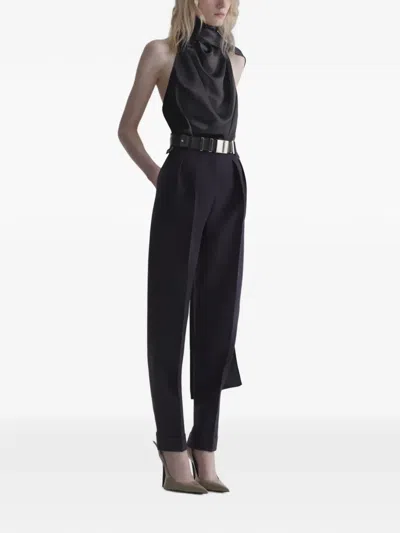 Mugler Black Backless Scarf Top