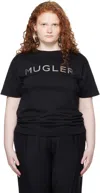 Mugler Black Chrome Logo T-shirt In Black