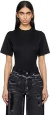 Mugler Black Corset Open Back Jersey Bodysuit In 1999 Black