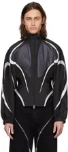 Mugler Reflective Panel Casual Jacket In Black/black
