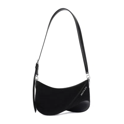 Mugler Black Cotton Curve Bag