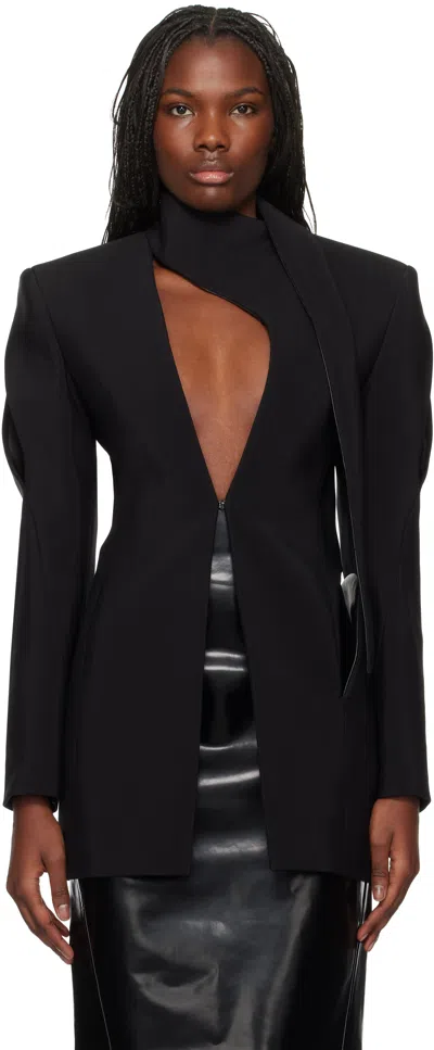 Mugler Black Cut-out Tailored Blazer In 1999 Black