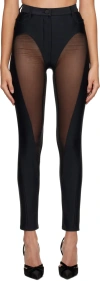 Mugler Black Cutout Leggings In B1999 Black / Black