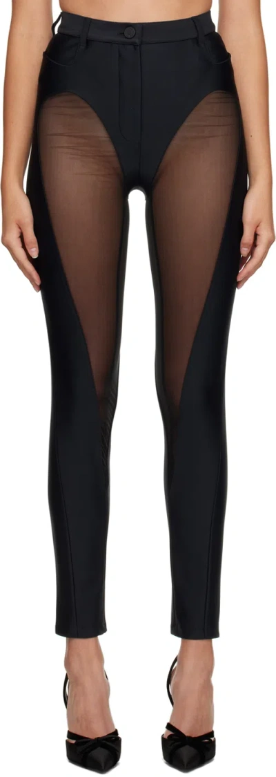 Mugler Black Cutout Leggings In B1999 Black / Black