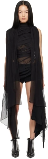 Mugler Black Draped Bodysuit In 1999 Black