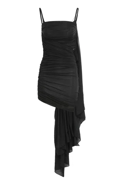 Mugler Black Dress With Elegant Draping