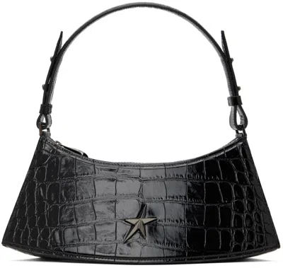 Mugler Black Embossed Crocodile Zenith Bag In 1999 Black