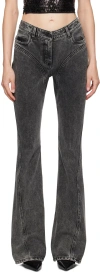 Mugler Black Flared Jeans In Wa99 Washed Black