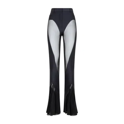 MUGLER MUGLER BLACK FLARED LEGGINGS