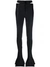 Mugler Cutout Scuba Mid-rise Flared Pants In Black