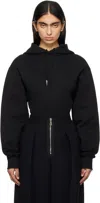 Mugler Black Fleece Hoodie Bodysuit In 1999 Black