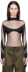 Mugler Black Illusion Bodysuit In B1999 Black / Black
