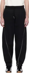 Mugler Black Light Fleece Zipped Sweatpants In 1999
