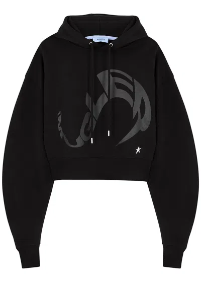 Mugler Black Logo Hooded Cotton Sweatshirt